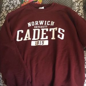 Maroon Crewneck Norwich University Sweatshirt